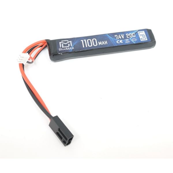 Аккумулятор BlueMAX Li-Po 7.4V 1100mah 20C, 102x21x10 мм (стик)